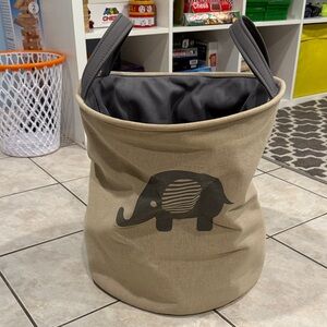 TM Designs Elephant Canvas Storage Bin